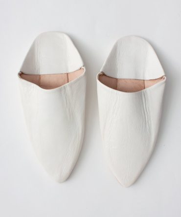 MOROCCAN SLIPPERS WHITE